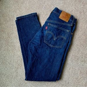Levi’s Premium 501 S Skinny Straight Jeans Dark Wash Size W28 x L28 in EUC